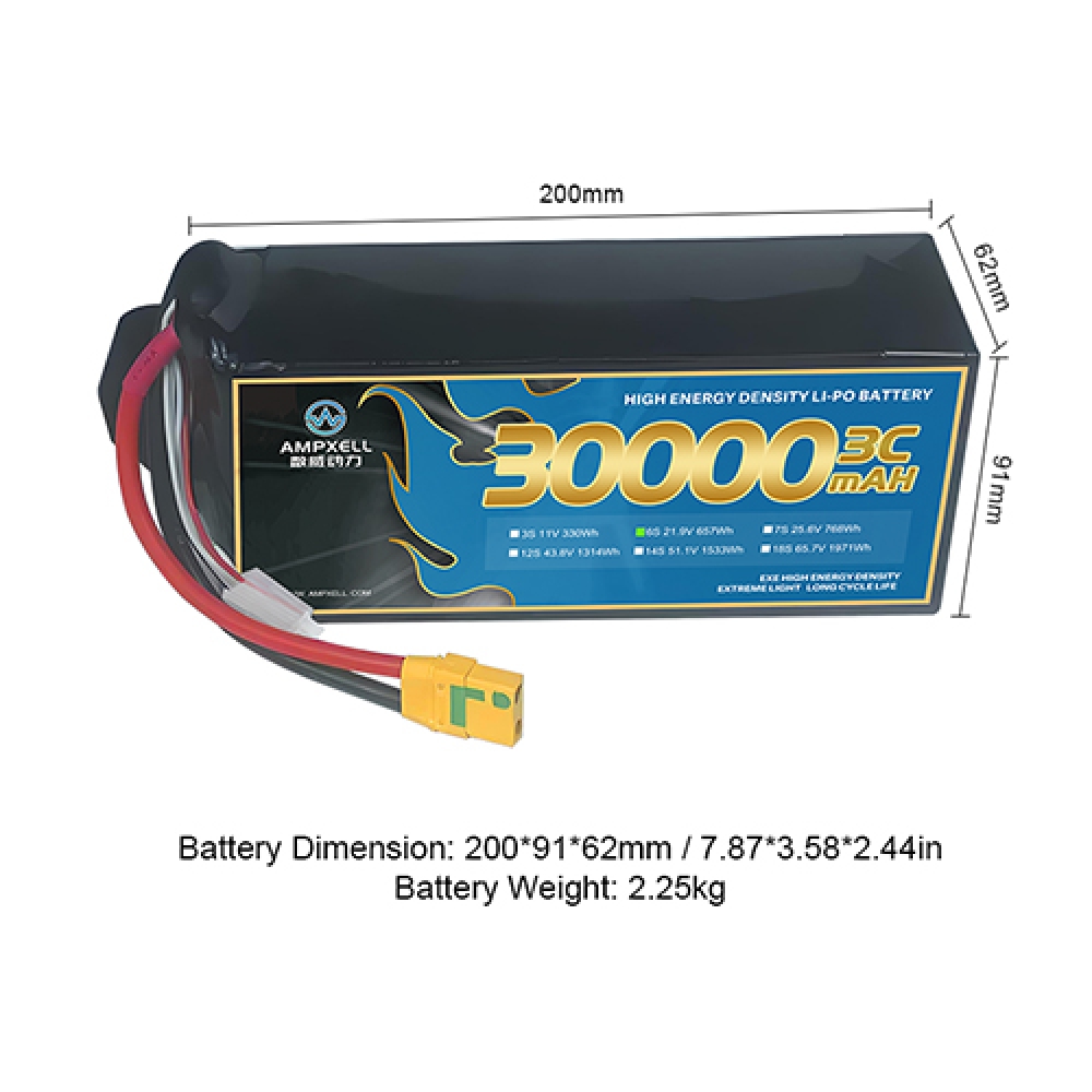 Agricultural drones battery 30Ah 21.9v 6s 3C