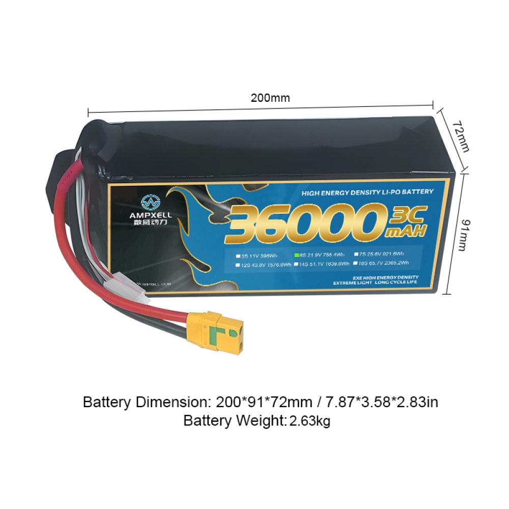 Agricultural drones battery 36Ah 21.9v 6s 3C