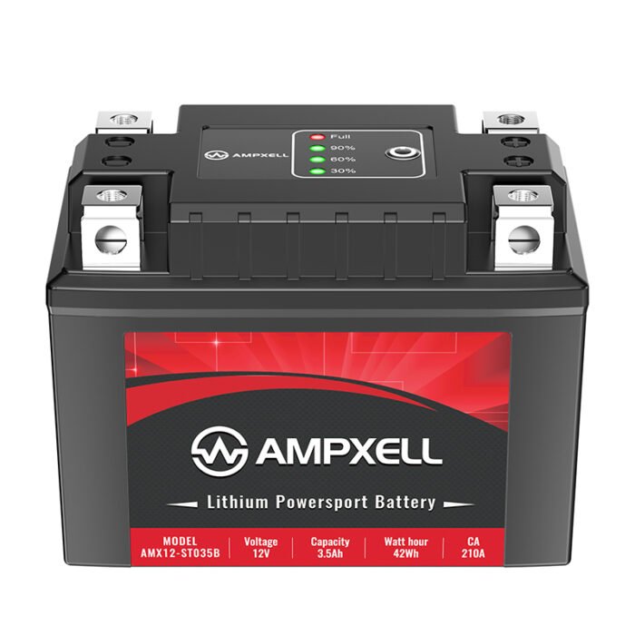 AMPXELL YTX5L-BS/ YTZ7S-BS Lithium Powersport Motorcycle Battery 12V 210A 3.5Ah