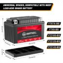 AMPXELL YTZ14S Lithium Motorcycle Battery 12V 360A 6Ah Replacement YTX12-BS Powersport Battery