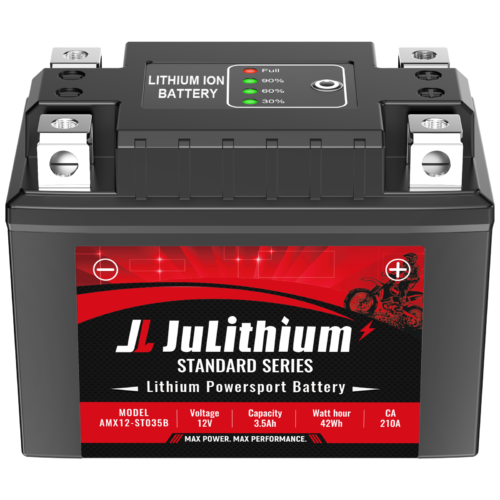 JULITHIUM 12V Lithium Motorcycle Battery LiFePO4 YTZ7S-BS YTX5L-BS YTX4L-BS, Replacement for ATV UTV Scooter Generator 210A CA